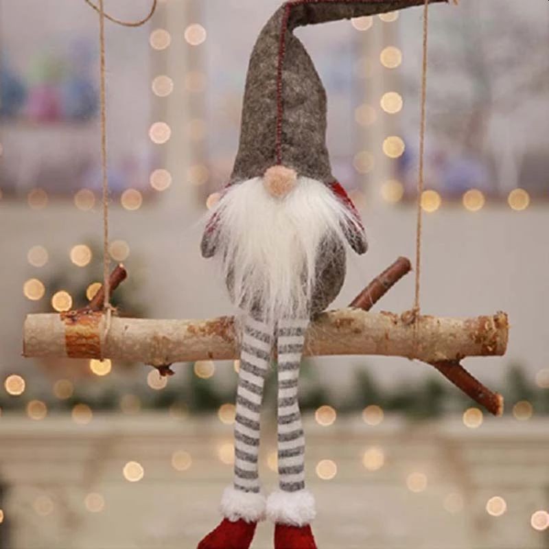 Figurina decorativa, pentru Craciun, Zola®, Spiridus, picioare lungi, 50x14 cm, gri cu rosu Figurina decorativa, pentru Craciun, Zola®, Spiridus, picioare lungi, 50x14 cm, gri cu rosu